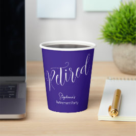 Vasos De Papel Fiesta de Jubilación Púrpura con Guión Simplemente