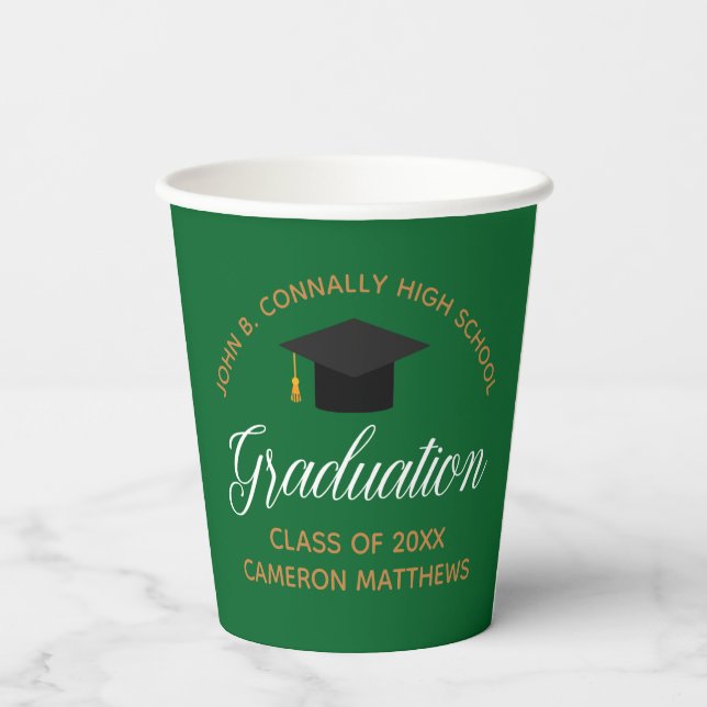 Vasos De Papel fiesta de la Escuela Personalizado de Graduación d (Reverso )