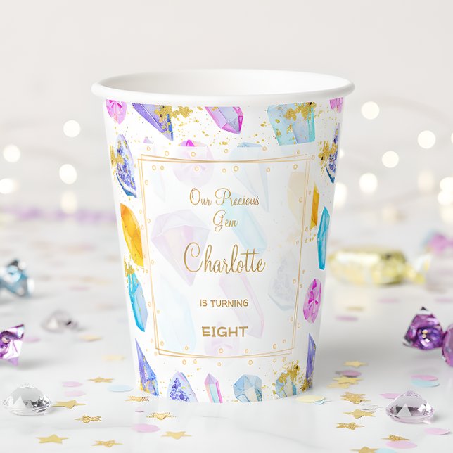 Vasos De Papel Fiesta de la Gema de Cumpleaños Crystals Chica acu (Subido por el creador)