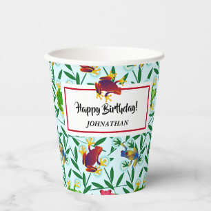 Vasos De Papel Fiesta de la jungla de rana de salto