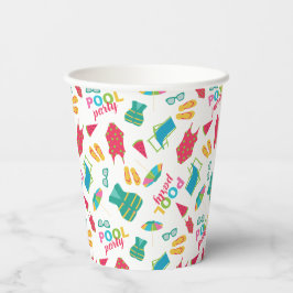Vasos De Papel Fiesta de la piscina de verano colorido