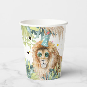 Vasos De Papel Fiesta de leones Animales Nacimiento Zoológico Saf