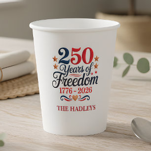 Vasos De Papel Fiesta de Libertad del 250 Aniversario