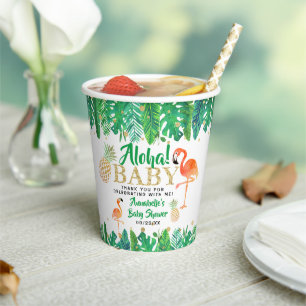 Vasos De Papel Fiesta de Luau de Verano Tropical para Baby Shower