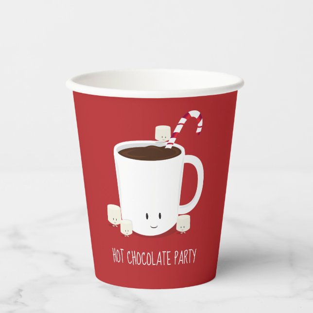 Vasos De Papel Fiesta de Navidad Chocolate Caliente Cacao Calient (Anverso)
