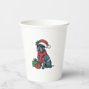 Vasos De Papel Fiesta de Navidad Decoración Santa Cane Corso Perr
