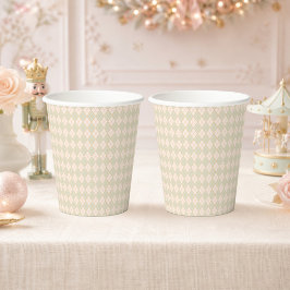 Vasos De Papel Fiesta de Navidad y invierno con argyle elegante e