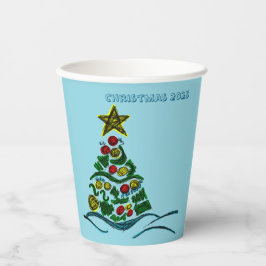 Vasos De Papel Fiesta de Navidades de árboles de artesanía festiv