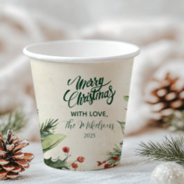 Vasos De Papel Fiesta de Navidades de Birch Pinecone