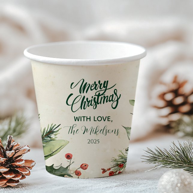 Vasos De Papel Fiesta de Navidades de Birch Pinecone (Subido por el creador)
