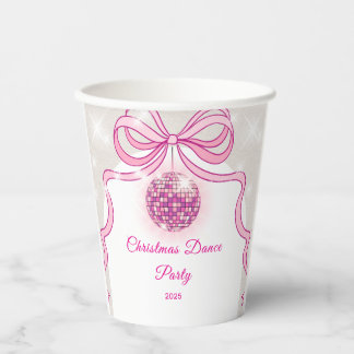 Vasos De Papel Fiesta de Navidades de Chicas Pink Disco Sparkle