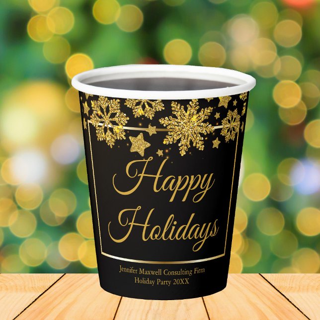 Vasos De Papel Fiesta de Navidades Personalizados de copos de nie (Subido por el creador)