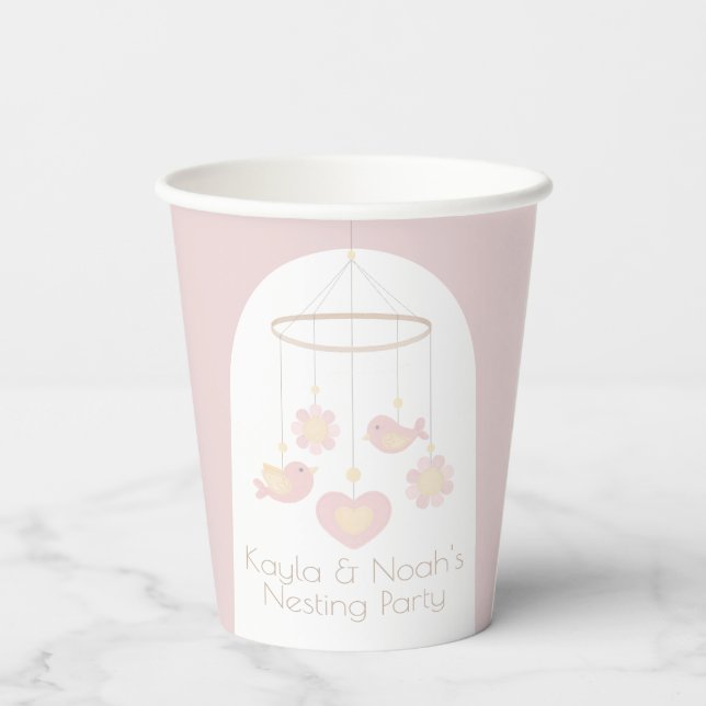 Vasos De Papel Fiesta de Nido Móvil para Bebé  (Reverso )