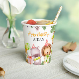 Vasos De Papel Fiesta de Niños de Animales Safari