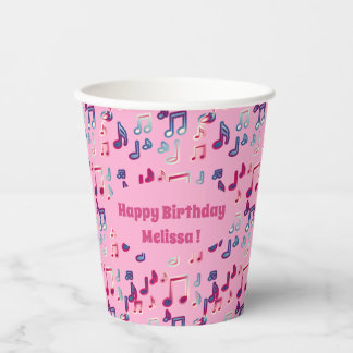 Vasos De Papel fiesta de notas de música