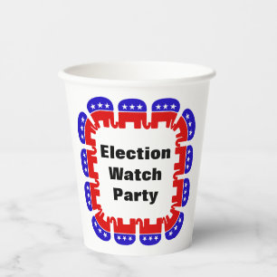 Vasos De Papel Fiesta de Observador Electoral Republicano