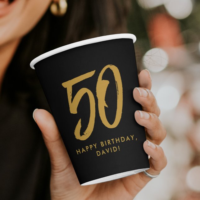 Vasos De Papel Fiesta de oro de 50 años personalizada (Subido por el creador)