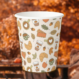 Vasos De Papel Fiesta de Otoño Especiado de Calabaza de Café