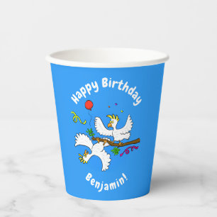 Vasos De Papel Fiesta de pájaros de cacatúa graciosa