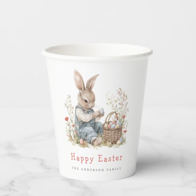 Vasos De Papel Fiesta de Pascua con Acuarela (Anverso)