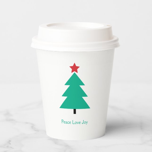 Vasos De Papel Fiesta de Personalizable de árbol de Navidad (Anverso)