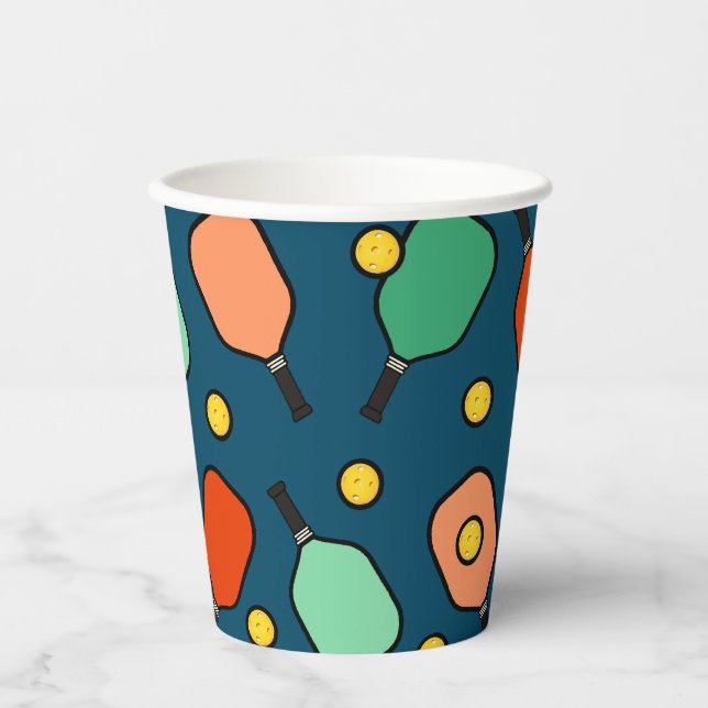 Vasos De Papel Fiesta de Pickleball (Anverso)