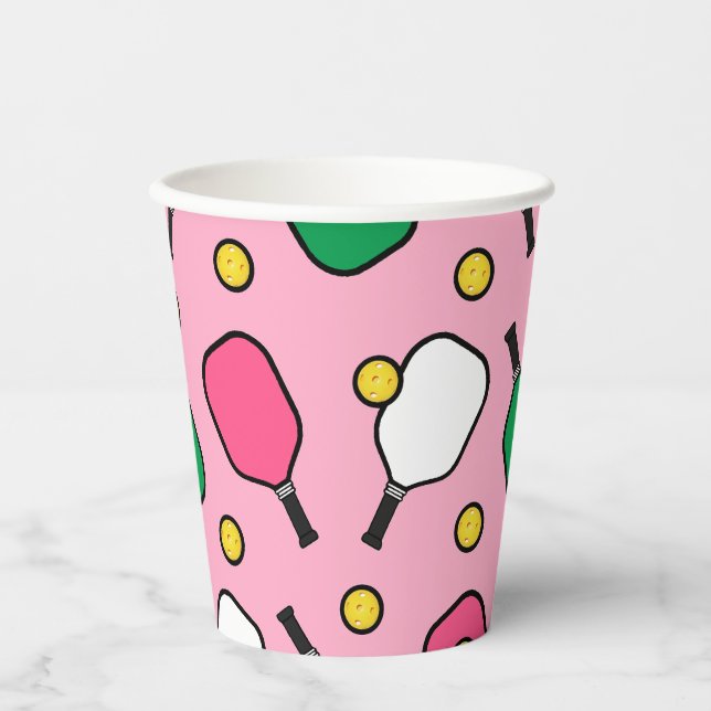 Vasos De Papel Fiesta de Pickleball (Anverso)