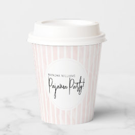 Vasos De Papel Fiesta de pijamas despedida de soltera rayas rosad