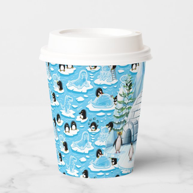 Vasos De Papel Fiesta de Pingüinos (Anverso)