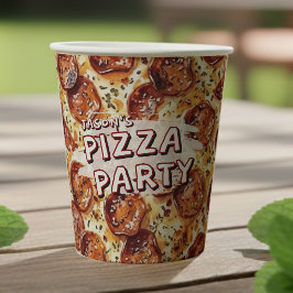 Vasos De Papel Fiesta de Pizza Cumpleaños Infantil