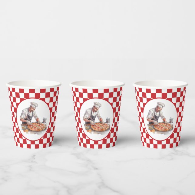 Vasos De Papel fiesta de pizza del chef genial  (Multi)