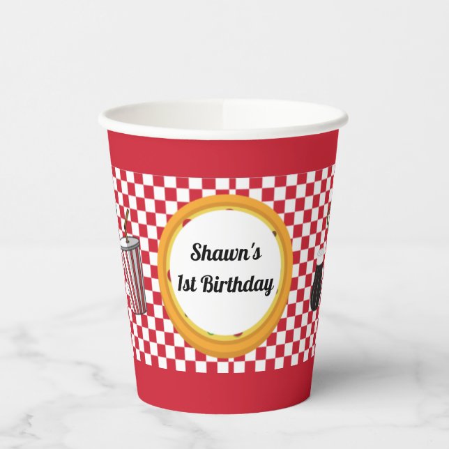 Vasos De Papel Fiesta de pizza personalizado (Izquierda)