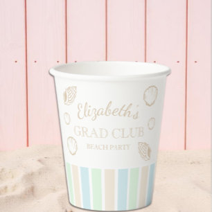 Vasos De Papel Fiesta de playa del club de graduados