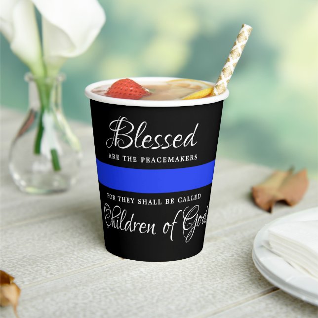 Vasos De Papel Fiesta de policía Aplicación de la ley Línea Azul  (in situ)