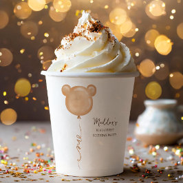 Vasos De Papel Fiesta de primer cumpleaños de Teddy Bear Balloon 