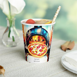 Vasos De Papel Fiesta de queso simple Pizza Cumpleaños