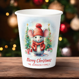 Vasos De Papel Fiesta de ratón de Navidades cutas