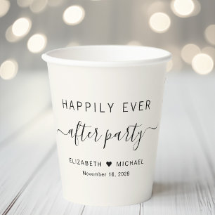 Vasos De Papel Fiesta de recepción de boda de crema después de fe