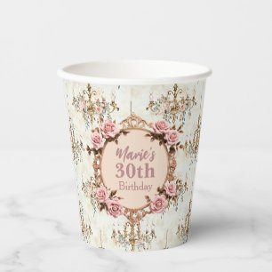 Vasos De Papel Fiesta de Regencia de Coquette de Rococo Renacimie