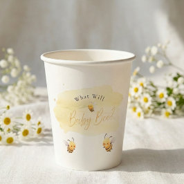 Vasos De Papel Fiesta de Revelación de Género de Abeja ¿Qué Será 