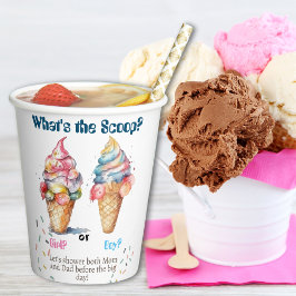 Vasos De Papel Fiesta de revelación de género de crema de hielo