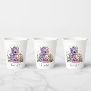 Vasos De Papel Fiesta de revelación de sexo sobre el dragón del b