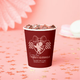Vasos De Papel Fiesta de San Valentín para Solteros Copa Roja de 