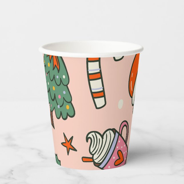 Vasos De Papel Fiesta de Santa Claus de Navidad (Anverso)