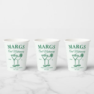 Vasos De Papel Fiesta de soltera en la playa Margs y Matrimonio