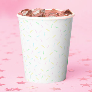 Vasos De Papel Fiesta de Sprinkles Pastel Acuarela