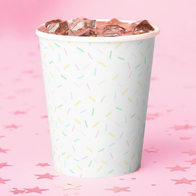 Vasos De Papel Fiesta de Sprinkles Pastel Acuarela (Watercolor Sprinkle Paper Cups for Baby Shower, Bridal Shower or Birthday)