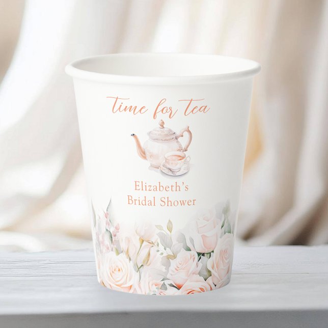 Vasos De Papel Fiesta de té de desayuno de boda con rosas de jard (Subido por el creador)