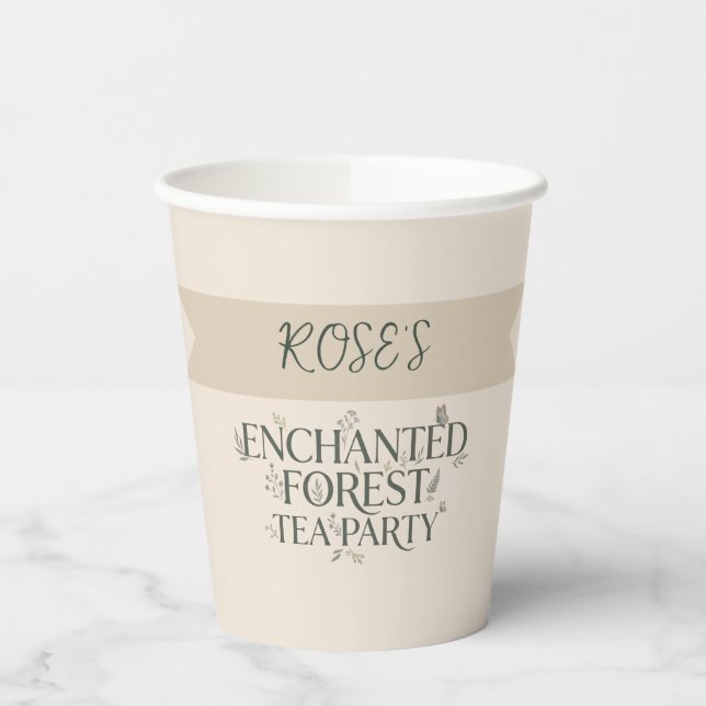 Vasos De Papel Fiesta de té del bosque encantado (Izquierda)
