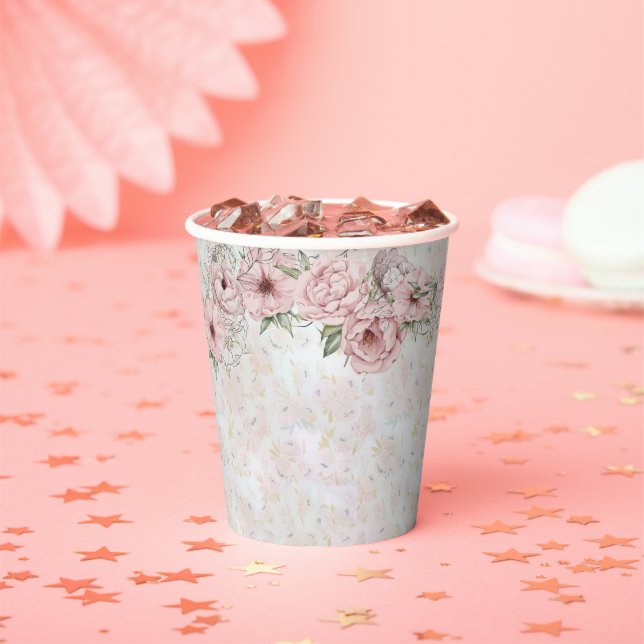 Vasos De Papel Fiesta de té para despedida de soltera con peonía  (in situ)